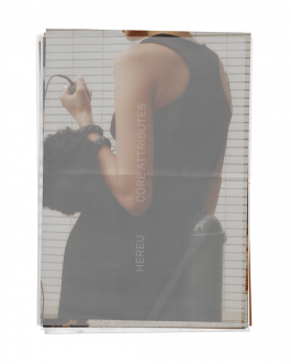 Contemporary photography of a person in a black dress holding an object, styled with an experimental visual art approach by IMPROMPTU Studio. 